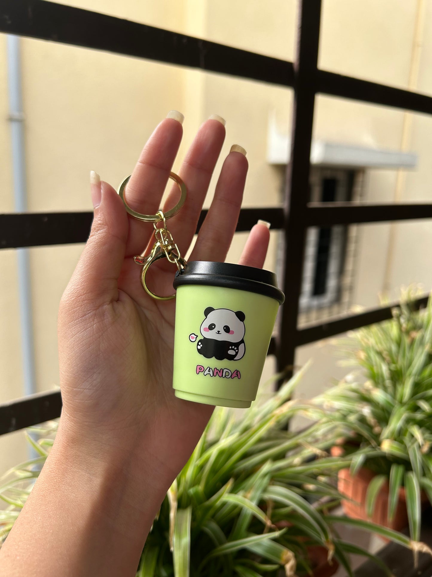 Panda pop keychain with light