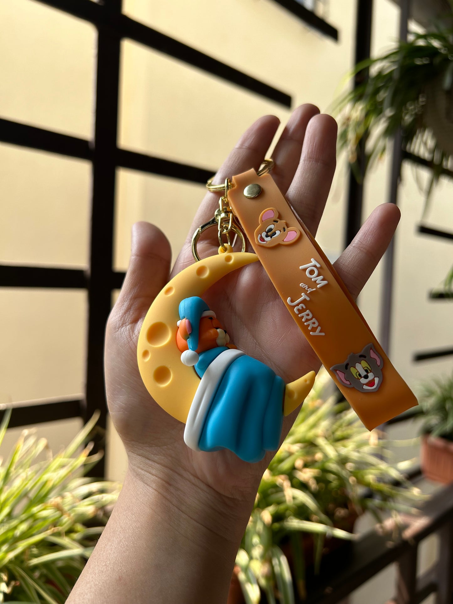 Tom & Jerry keychain combo - Sleeping on Cheese moon