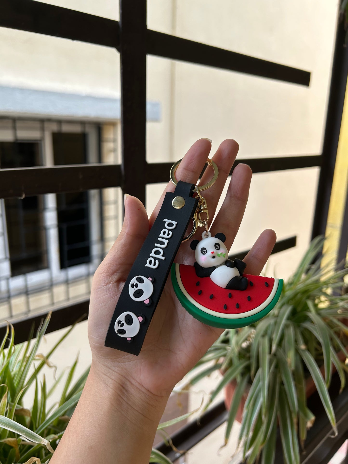 Panda watermelon keychain
