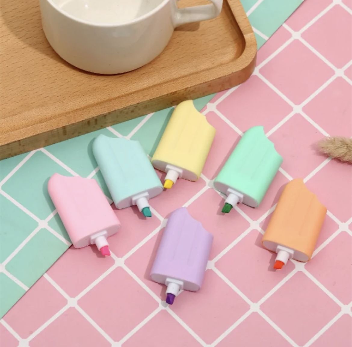 Ice cream stick highlighters (Set of 6)