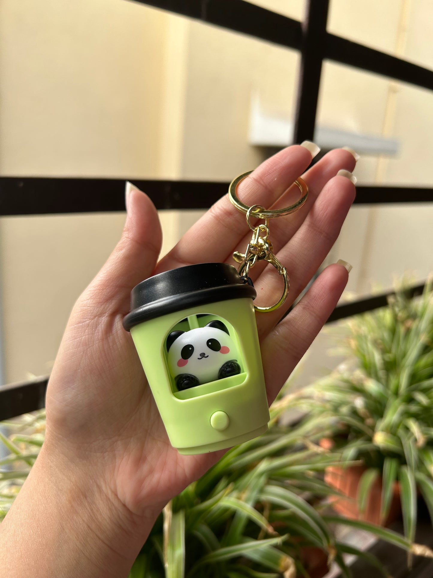 Panda pop keychain with light