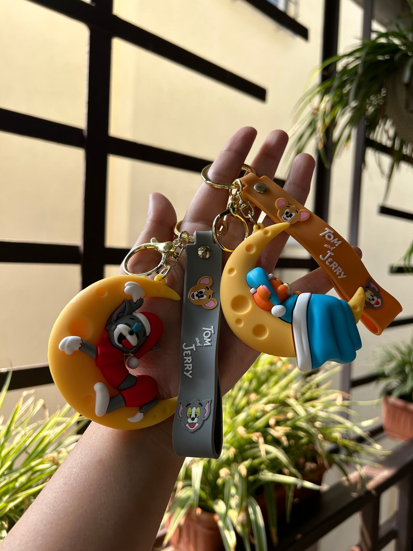 Tom & Jerry keychain combo - Sleeping on Cheese moon
