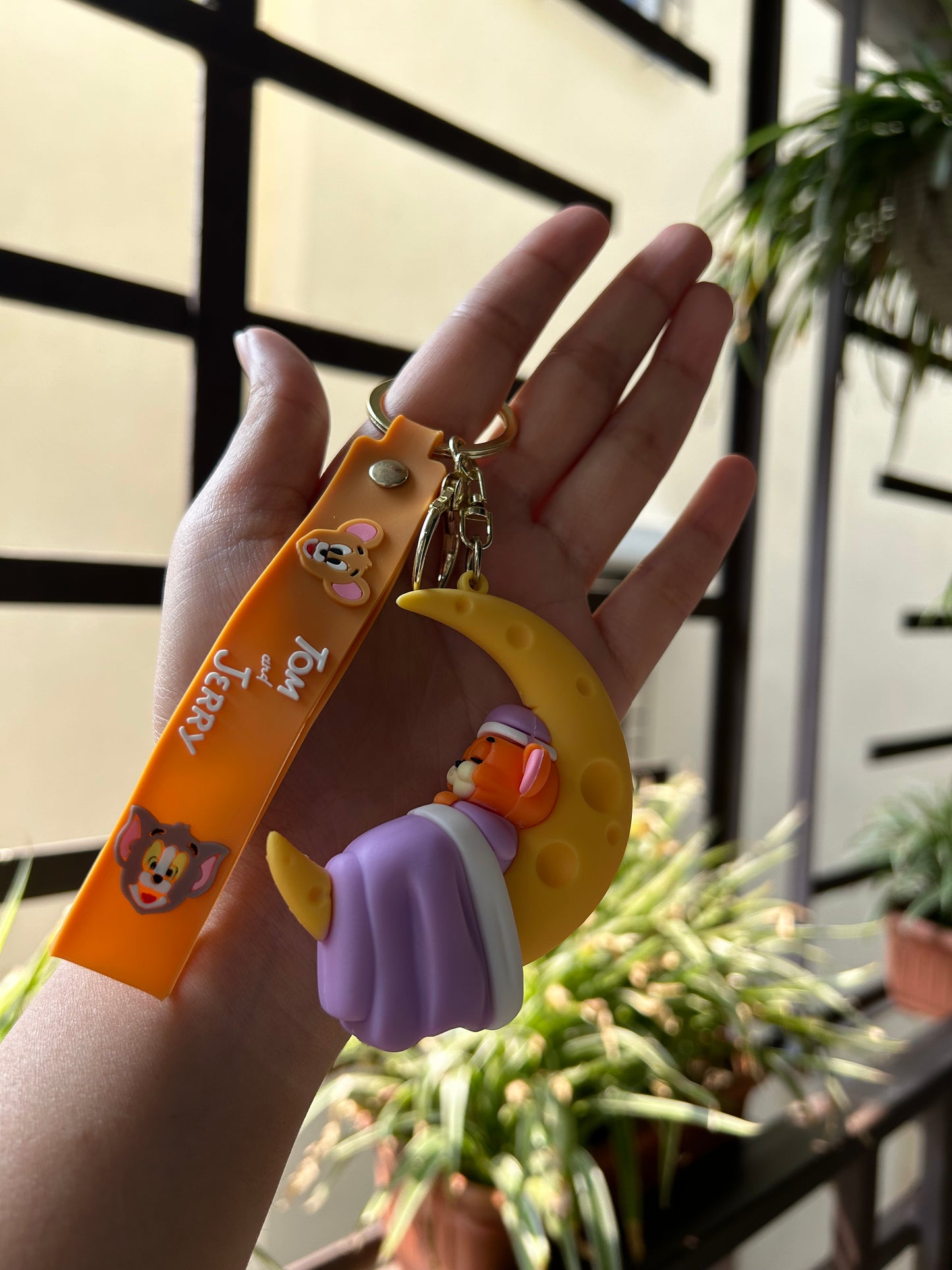 Tom & Jerry keychain combo - Sleeping on Cheese moon