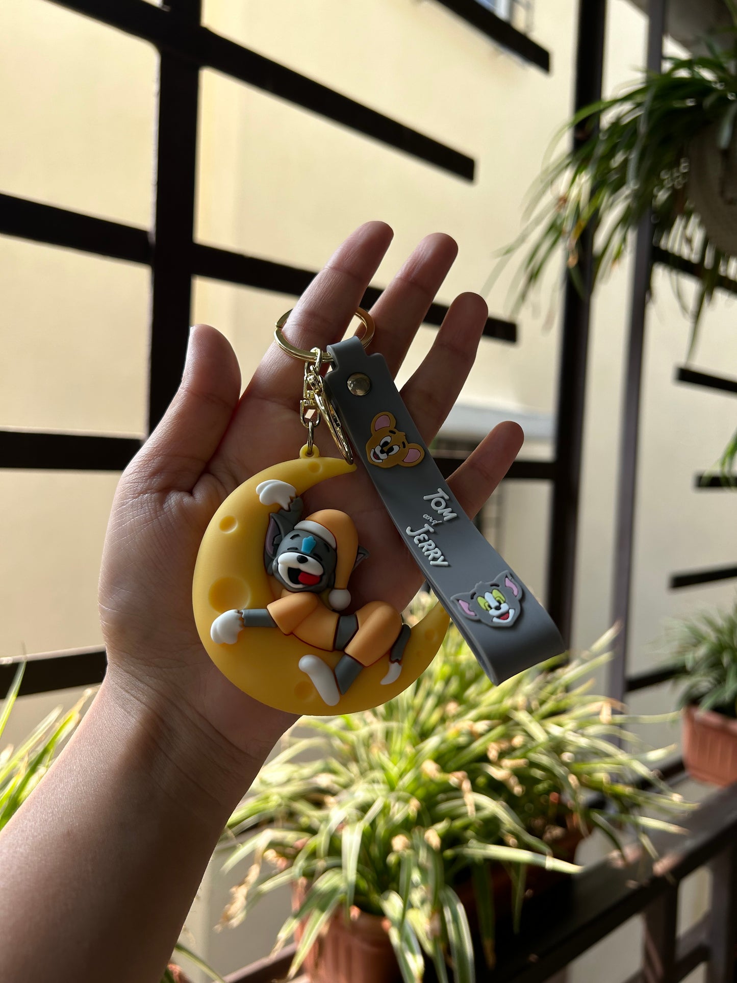 Tom & Jerry keychain combo - Sleeping on Cheese moon