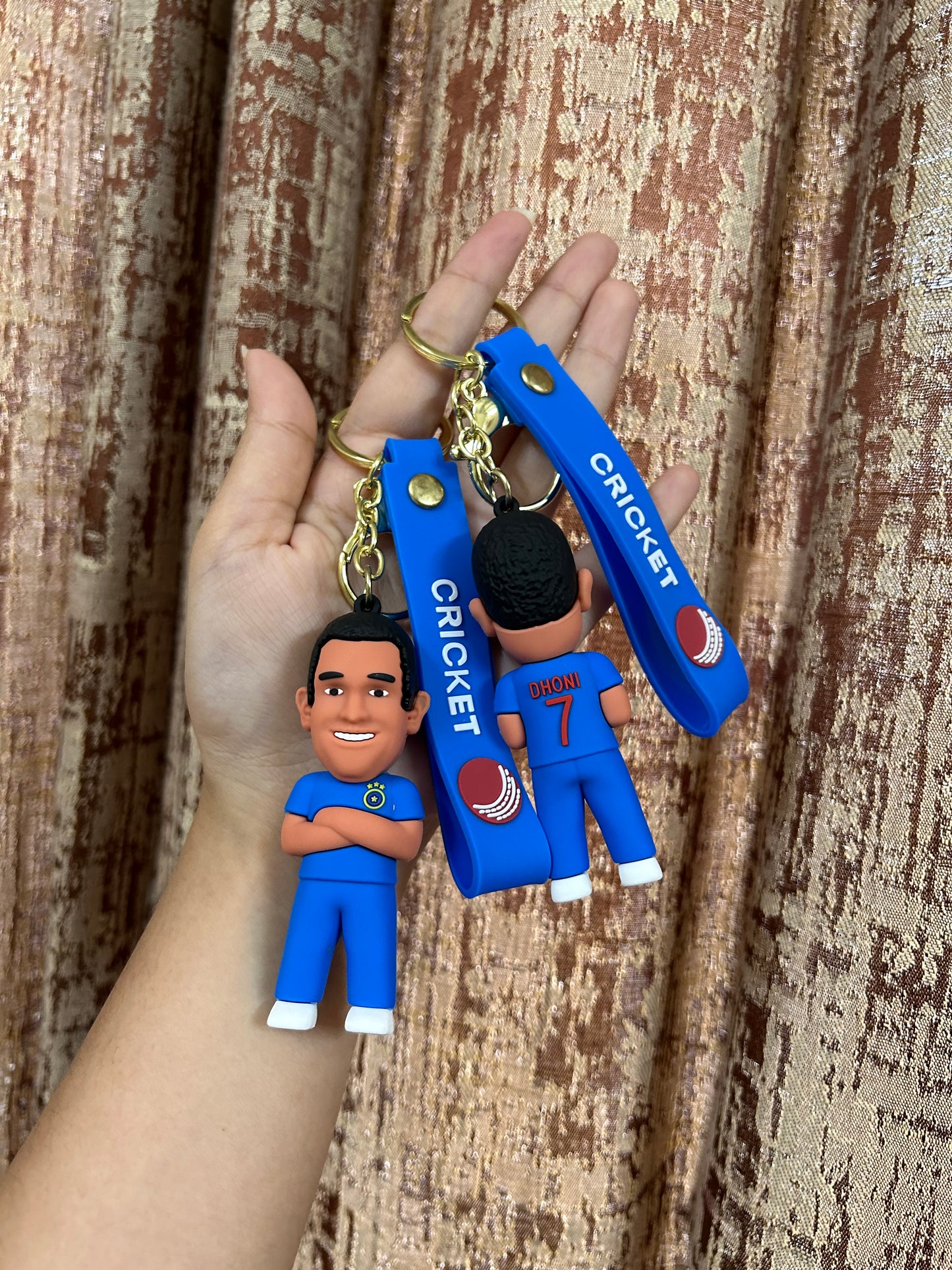 MS Dhoni Cricket Figure keychain