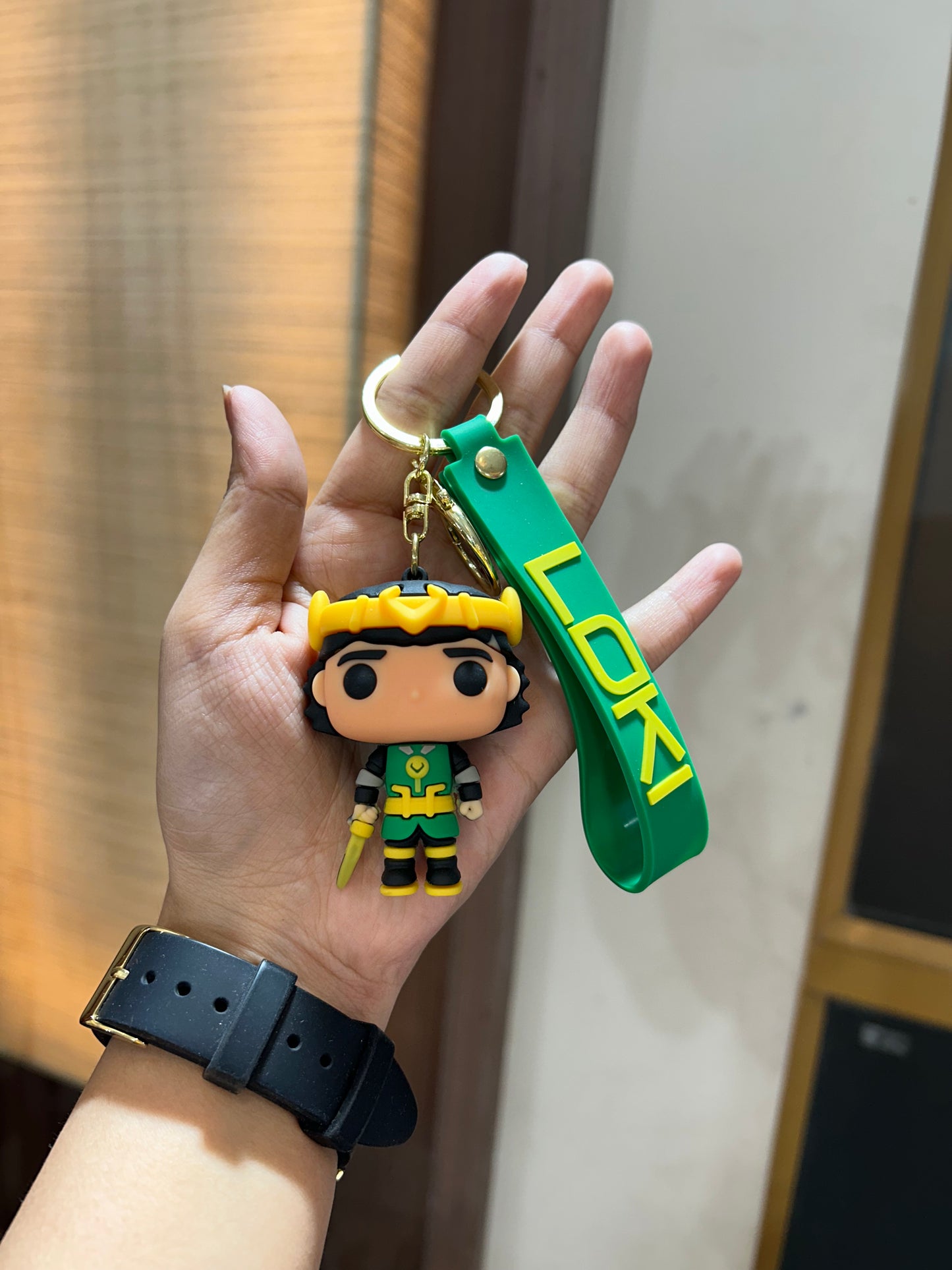 Loki superhero keychain