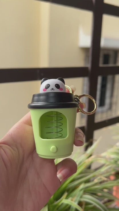 Panda pop keychain with light